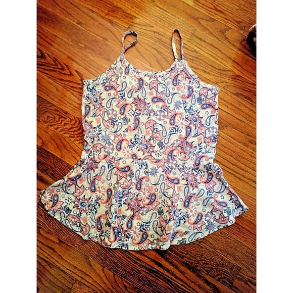 Almost Famous Too Tank Top Multicolor Girls Peplum Waist Size 10 12 - Picture 2 of 4